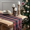 Black Stewart tartan table runner with ruffle - Image 5