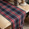 Black Stewart tartan table runner with ruffle - Image 3