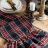 Black Stewart tartan table runner with ruffle - Image 2