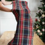 Black Stewart tartan table runner with trim