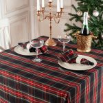 Black Stewart tartan tablecloth