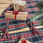 Black Stewart tartan tree skirt