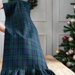 Black Watch tartan table runner with ruffle