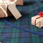 Black Watch tartan tree skirt with trim