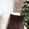 Brown velvet pillow cover