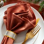 Burned orange velvet napkins