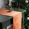 Burned orange velvet table runner
