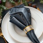 Dark gray velvet napkins