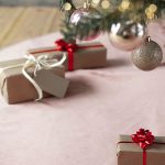 Dusty pink velvet tree skirt