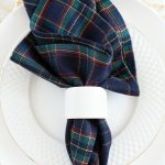 Green and brown tartan napkins