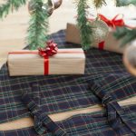 Green and brown tartan tree skirt