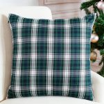 Green tartan pillow cover