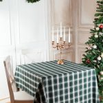 Green tartan tablecloth