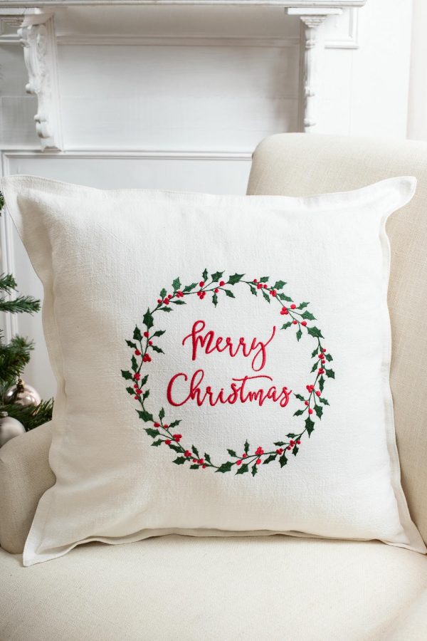 Holly-linen-pillow-cover-Merry-Christmas-5