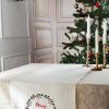 Holly linen table runner (Merry christmas) - Image 5