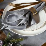 Light gray velvet napkins