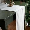 Light gray velvet table runner