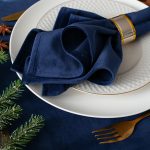 Navy velvet napkins