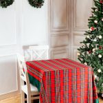 Royal Stewart tartan tablecloth with velvet edge