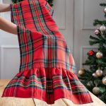 Royal stewart tartan table runner with ruffle