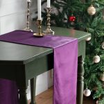 Violet velvet table runner