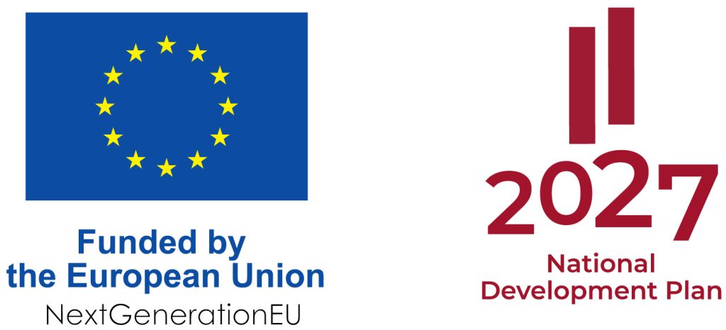 a blue square with yellow stars and a red number